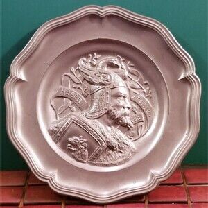 Vintage Hagen Von Tronje Pewter Plate 9" Diameter